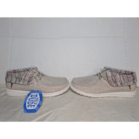 Hey Dude Women’s Wendy Fold Baja Slip-on Boot Size 7 Cream Brown Multicolor - Picture 2 of 12